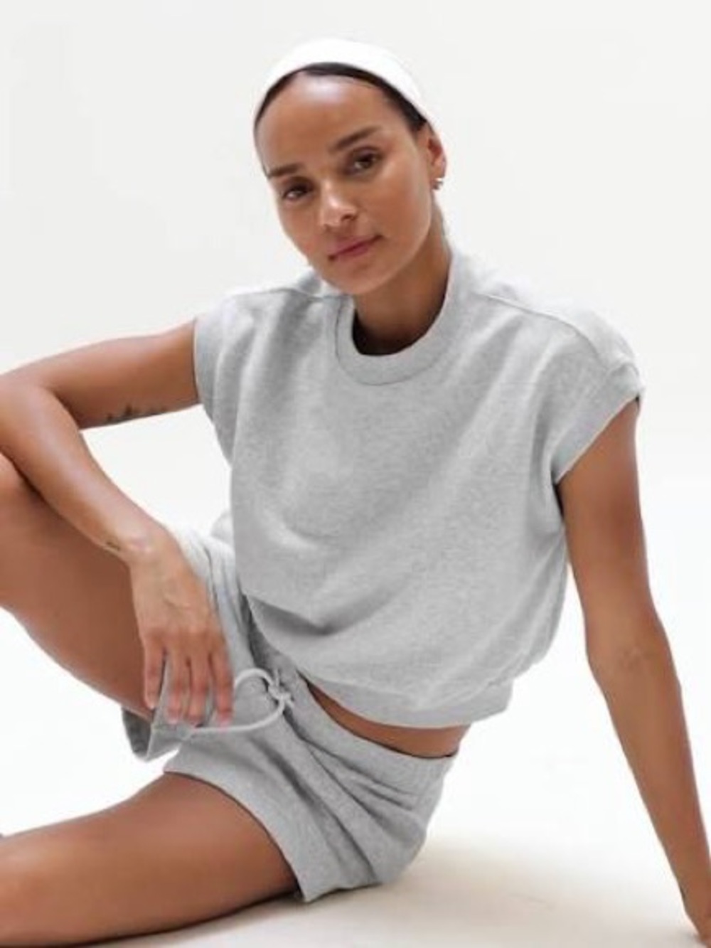 Athleta Heather Gray Heavyweight Terry Dolman Tee - Picture 9 of 9